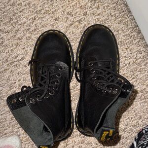 Dr. Martens Black Boots with Yellow Accents